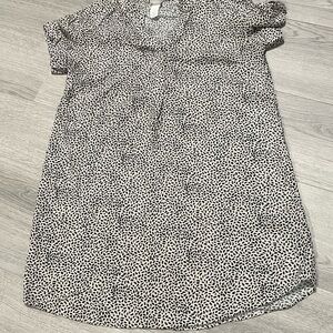H&M Black and Tan Shirt Patterned Dress Sz 4